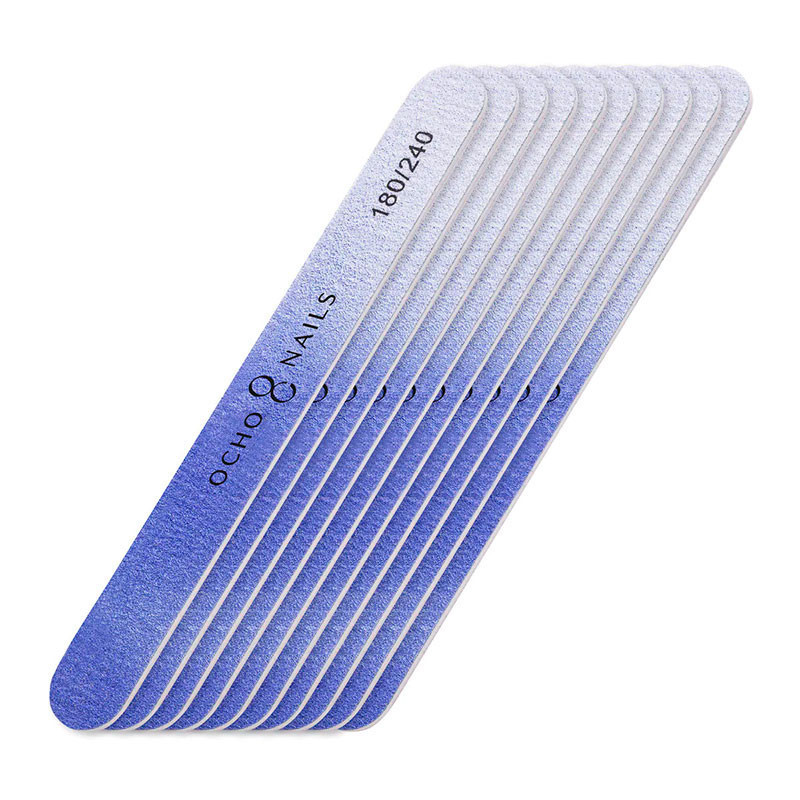 Пилочки для маникюра прямые OCHO NAILS Safe Pack – 180/240 грит (10 шт)