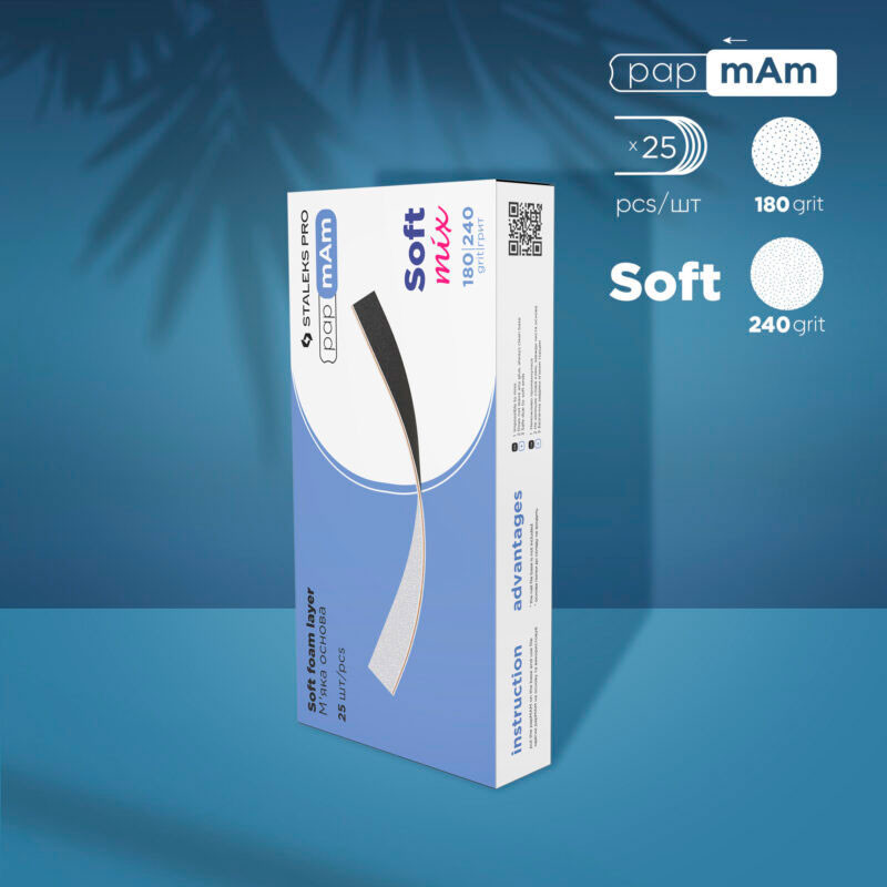 Vaihdettavat kaksipuoliset kynsiviilat pehmeällä pohjalla Staleks papmAm MIX EXPERT 20 – 180/240 karkeus (25 pcs)