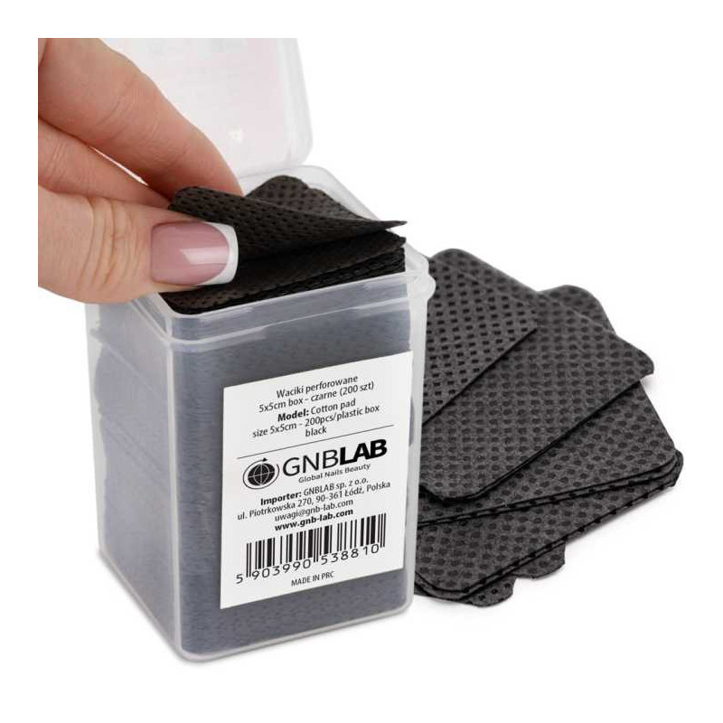 Безворсовые салфетки для ногтей MollyLac – черные – 5×5 см – 200 шт