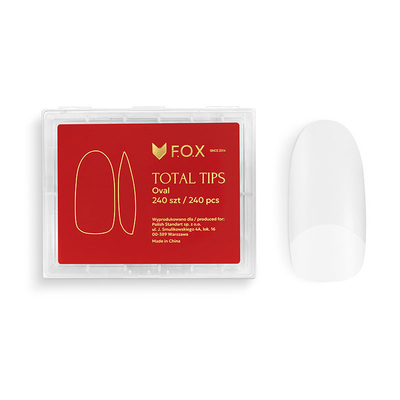 Gel tips F.O.X Total Tips, Oval shape — 240 pcs