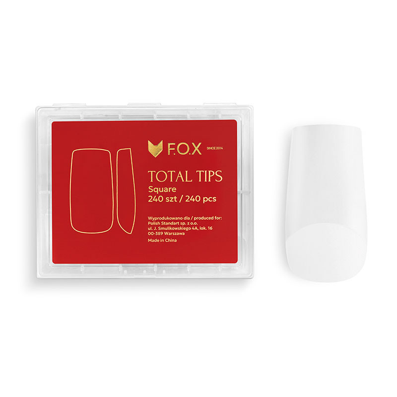 Gel tips F.O.X Total Tips, Square shape — 240 pcs