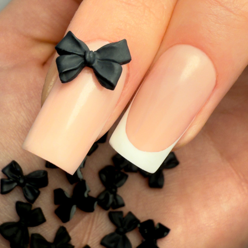 3D rusetit kynsille Molly Nails – Musta – 100 kpl