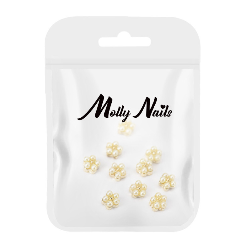 3D flowers for nails Molly Nails – Pearl № 1 – 10 pcs