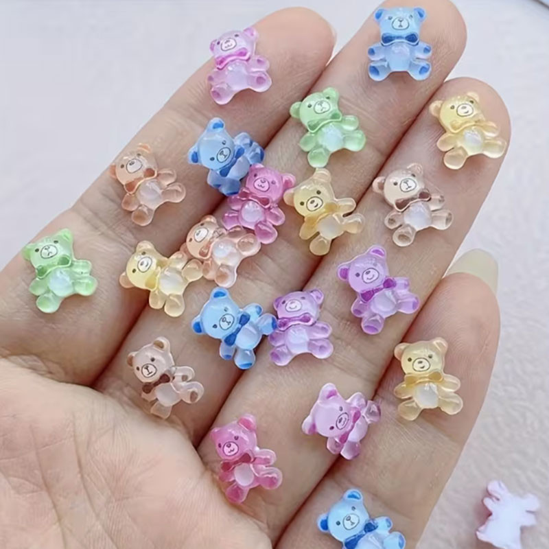 Mini glitter-karhuhahmot kynsikoristeluun, 40 kpl