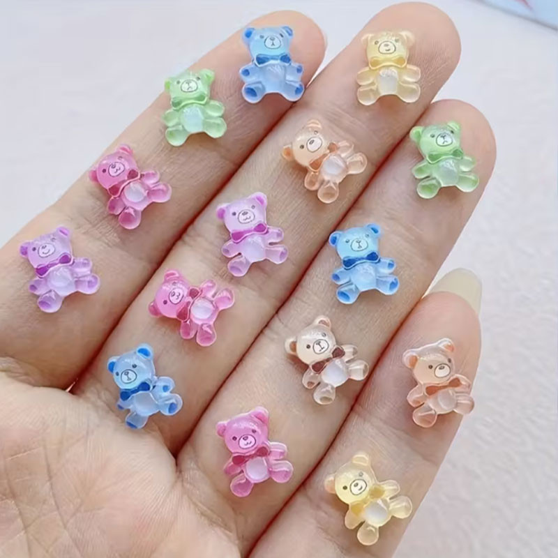 Mini glitter-karhuhahmot kynsikoristeluun, 40 kpl