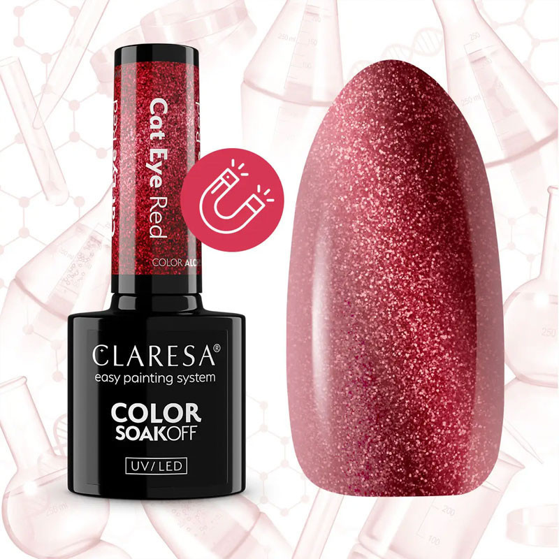 Gel polish – Claresa Cat Eye Red, 5 ml