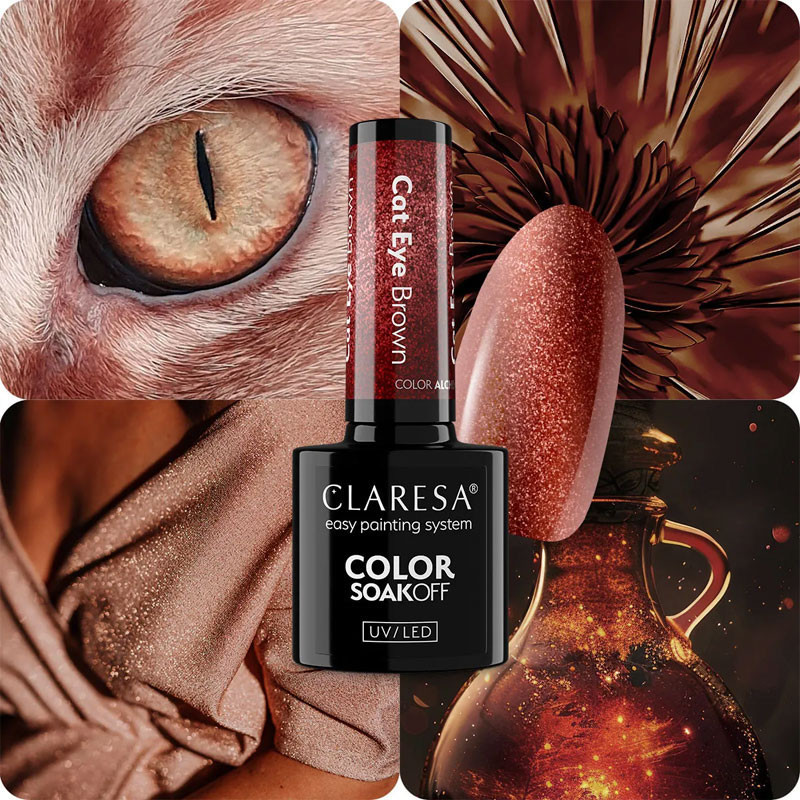 Цветной гель-лак - Claresa Cat Eye Brown, 5 ml