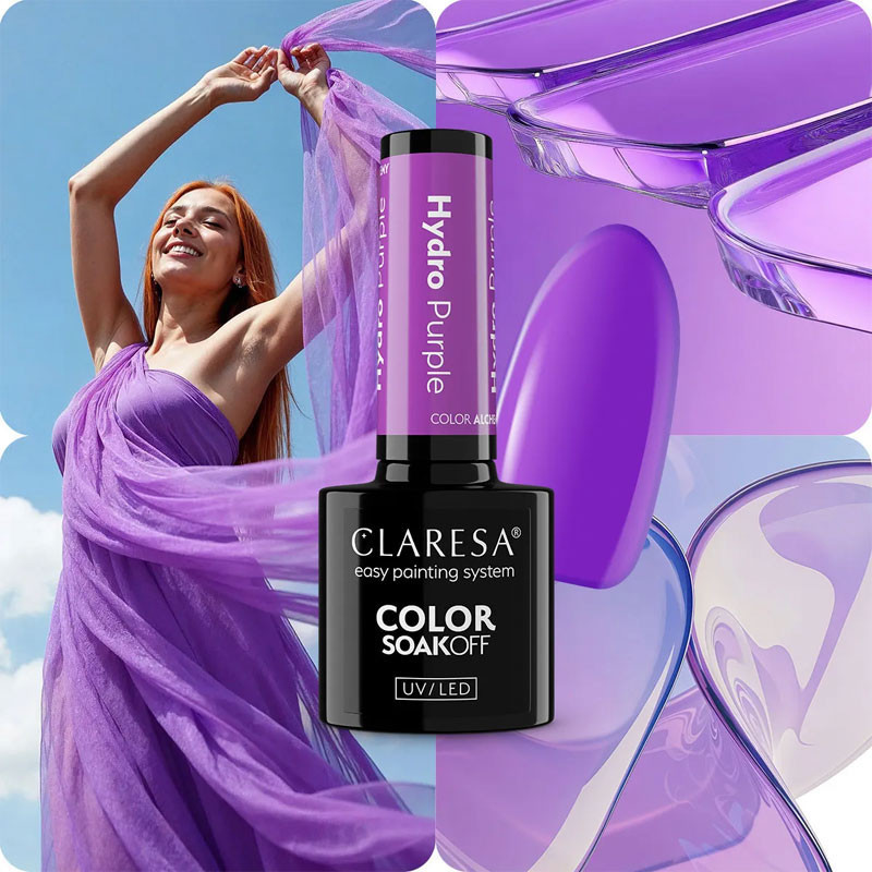 Цветной гель-лак - Claresa Glass Hydro Purple, 5 ml