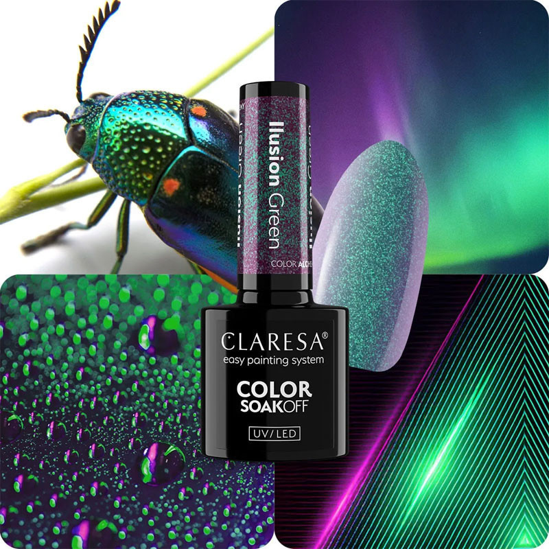 Цветной гель-лак - Claresa ILUSION GREEN, 5 ml