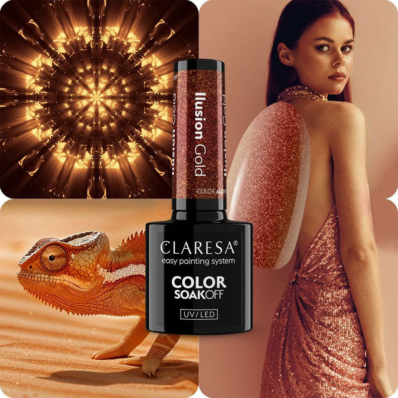 Цветной гель-лак - Claresa ILUSION GOLD, 5 ml