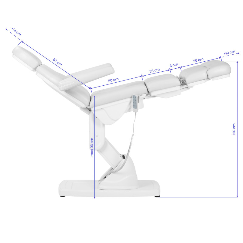 Kate electric podiatry chair, 4 actuators, white
