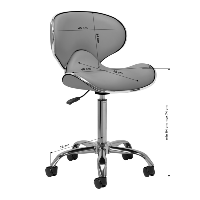 Gabbiano q-4599 gray cosmetic stool
