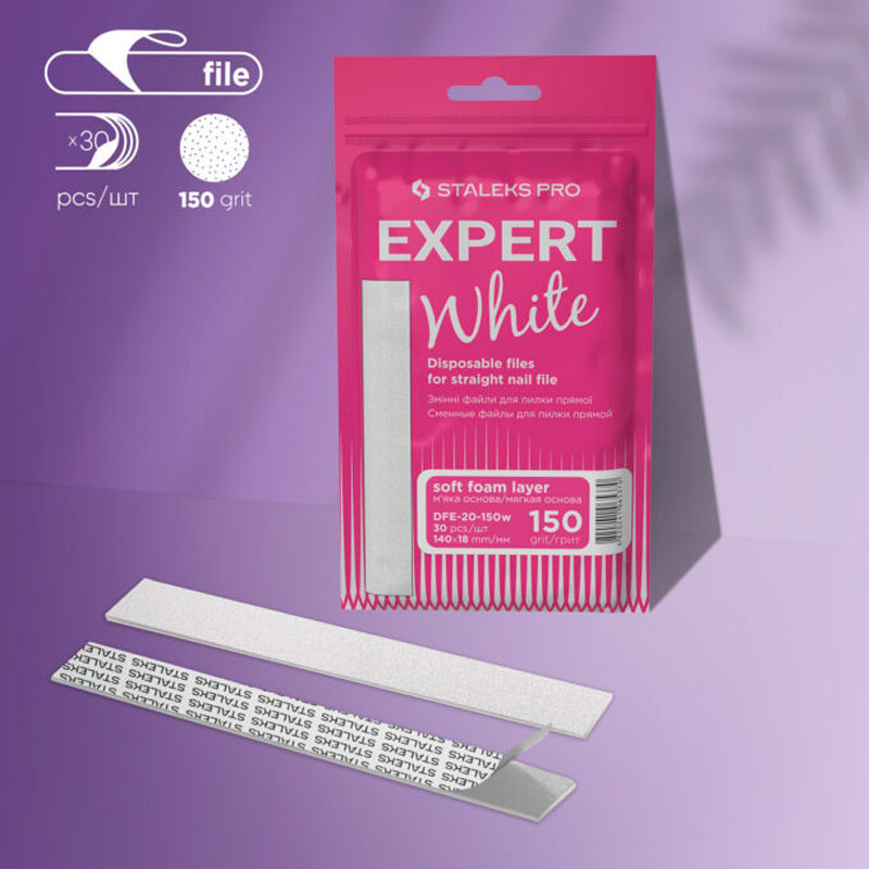 Disposable files for straight nail file (soft base) Staleks Pro Expert 20, 150 grit (30 pcs)