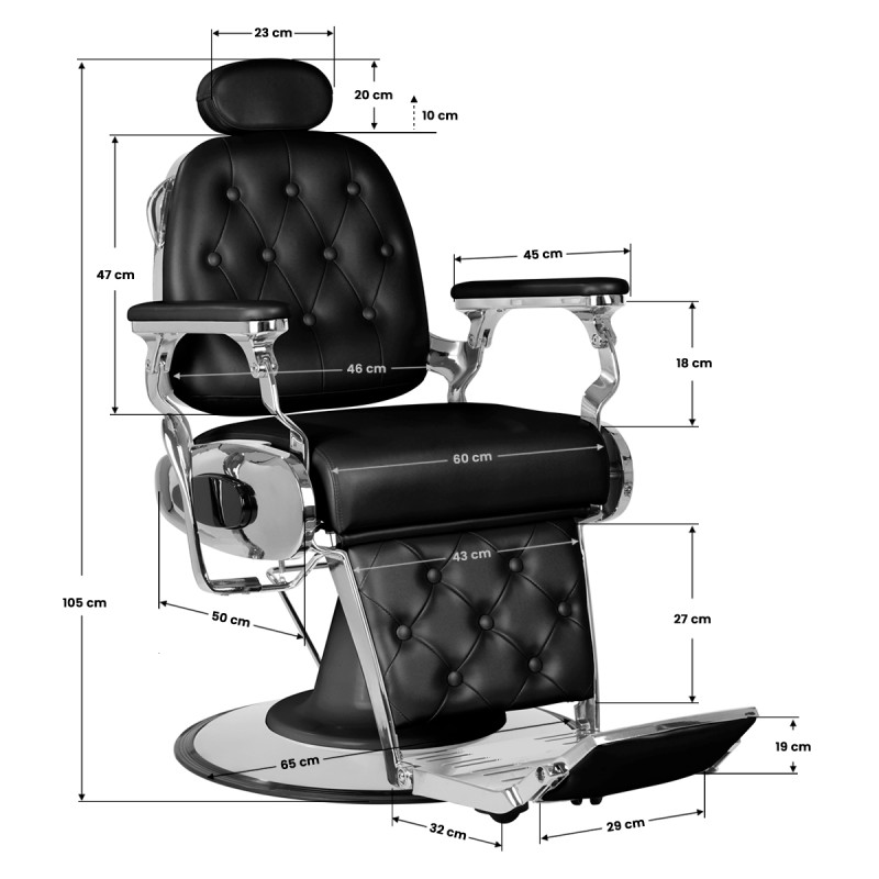 Gabbiano barber chair francesco black