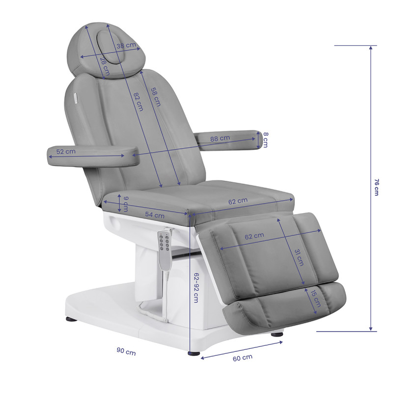Electric cosmetic chair azzurro 708a 4 strong. Gray
