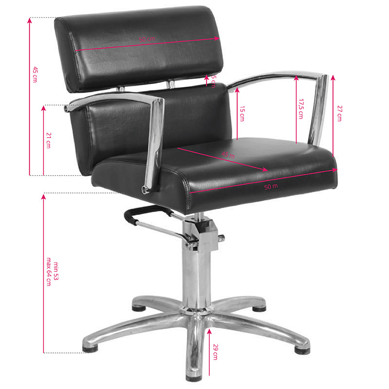 Gabbiano black hairdressing chair in Brussels