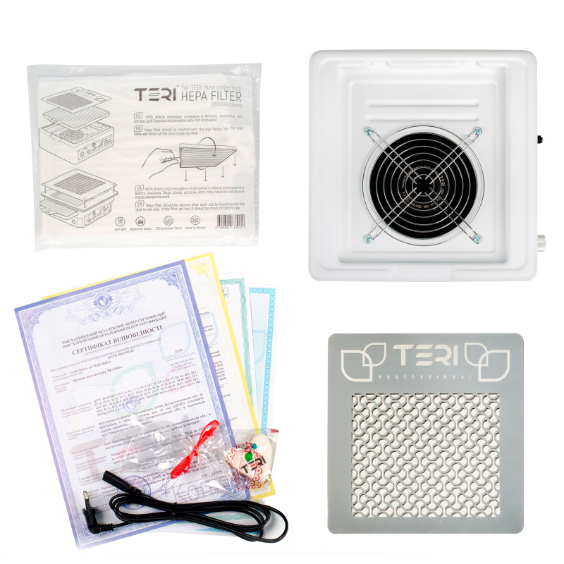 Пылесос для маникюра – Teri 800 M White (White Mesh)