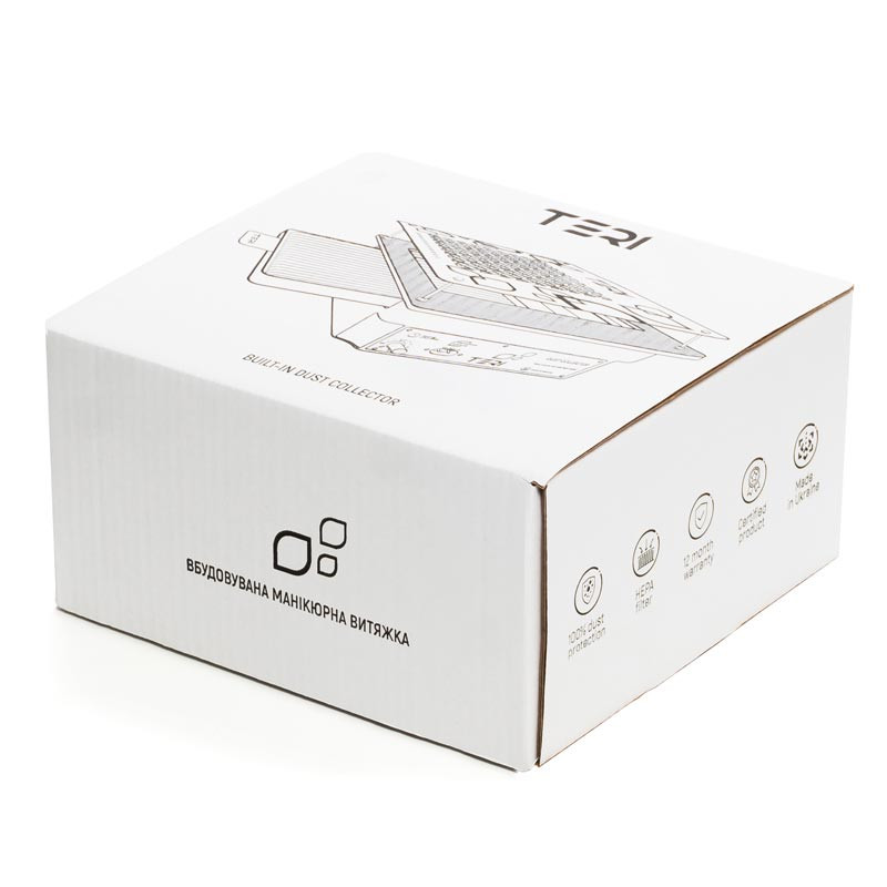 Встраиваемый пылесос для маникюра – Teri Turbo Black (Silver Mesh)