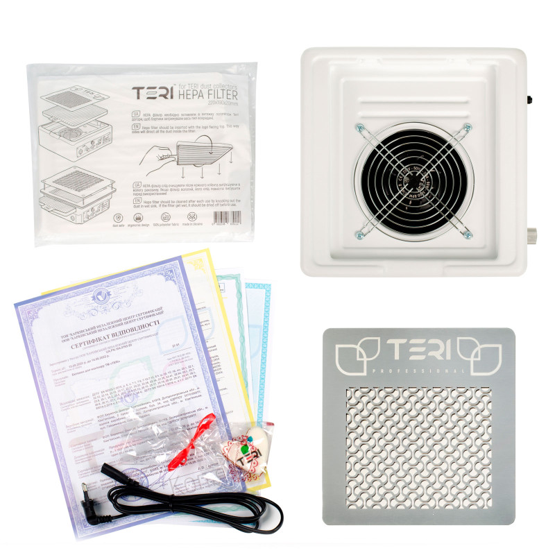Kynsipöydän imuri – Teri Turbo M White (Silver Mesh)