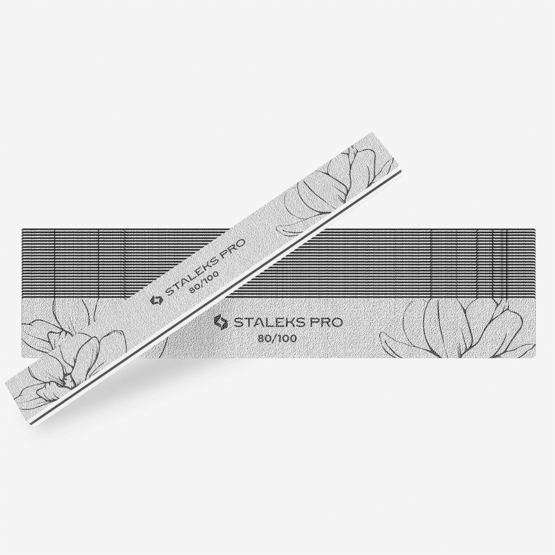 Прямая минеральная пилка – Staleks EXPERT, 20 80/100 grit, 25 шт