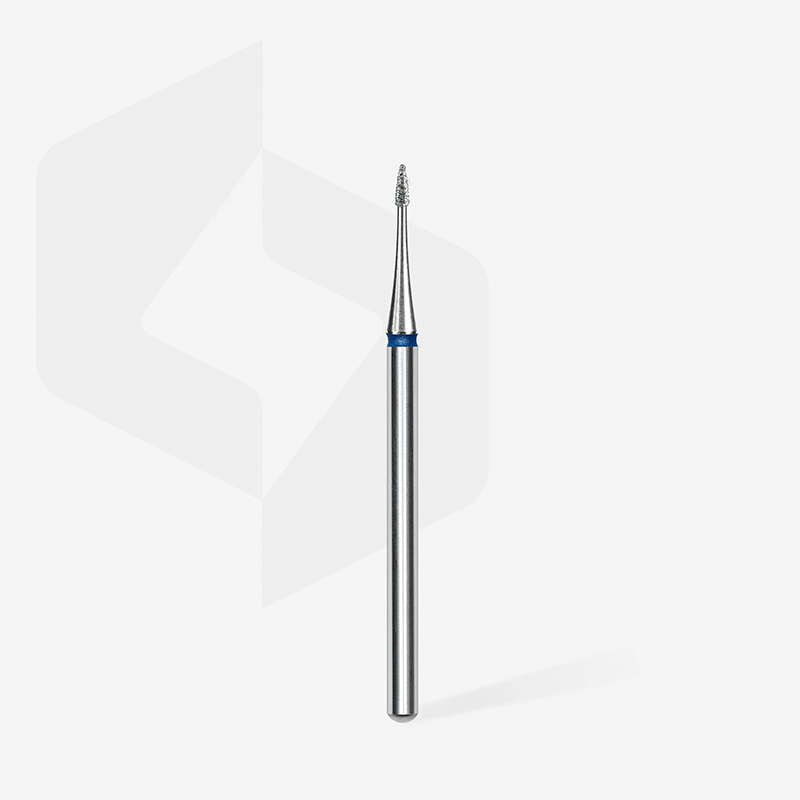 Diamond Nail Drill Bit – Flame Mini, Blue, EXPERT Staleks, Head Diameter 1 mm / Working Part 3 mm