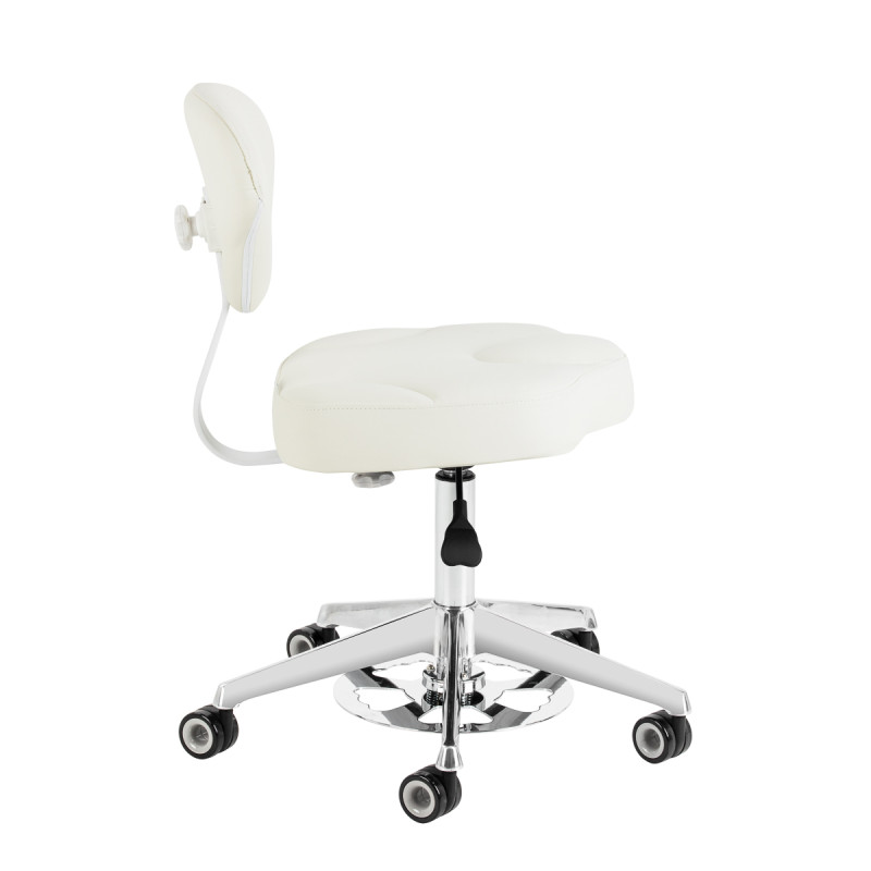 Azzurro 156f bump-up white cosmetic stool