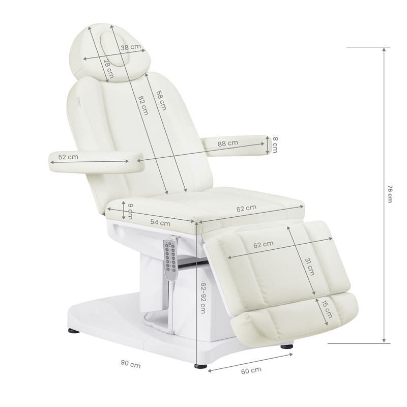 Electric cosmetic chair azzurro 708a 4 strong. white heated