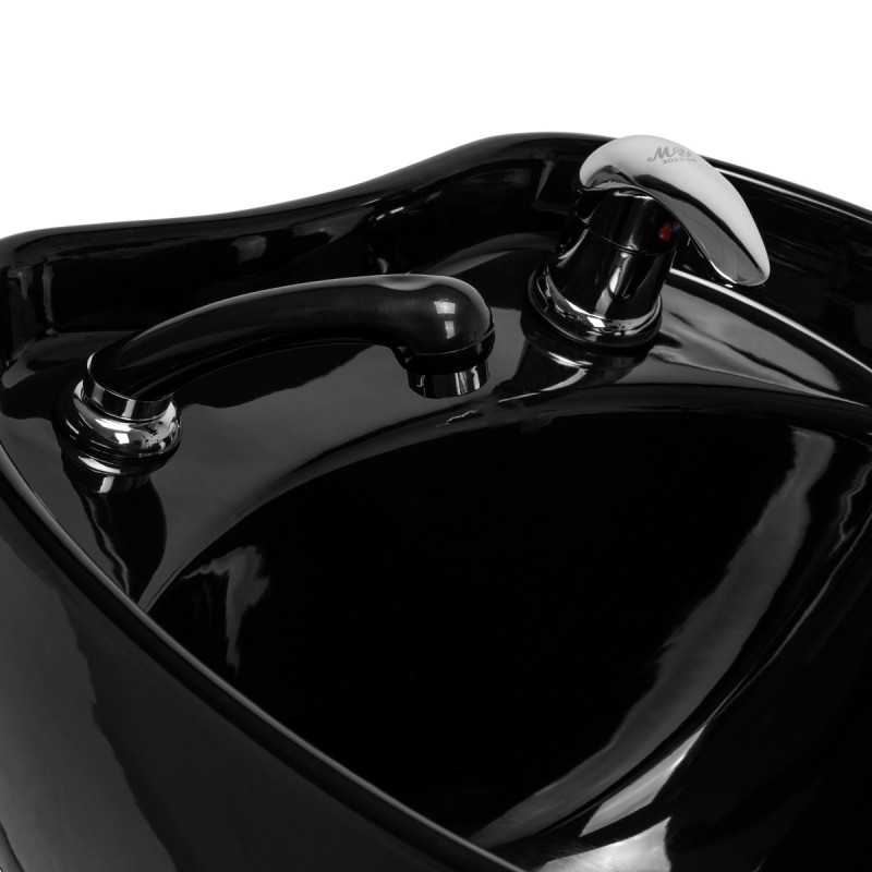Hairdressing wash unit Gabbiano Ankara black with black bowl
