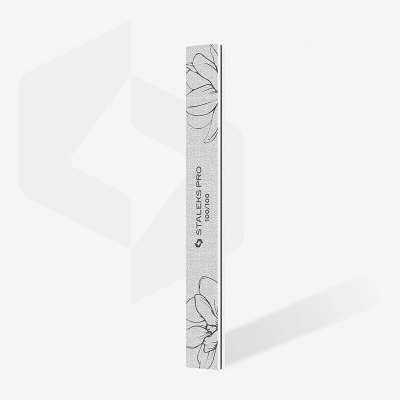Straight nail file STALEKS EXPERT 20 mineral 100/100 grit – 25 pcs
