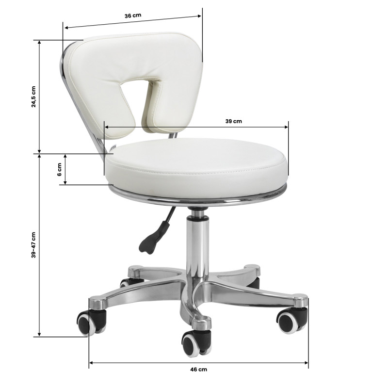 Cosmetic stool for pedicure 9266 white