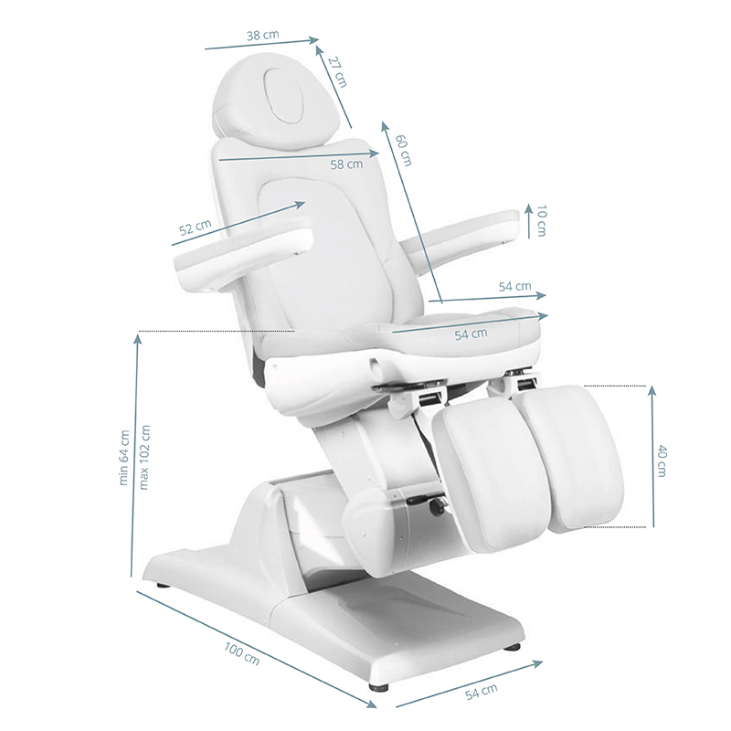 Electric cosmetic chair Azzurro 870s pedicure 3 motors white