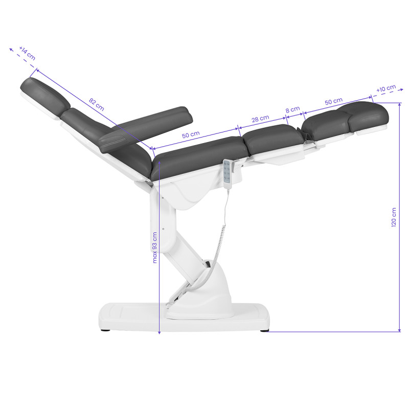 Kate electric podiatry chair, 4 actuators, gray