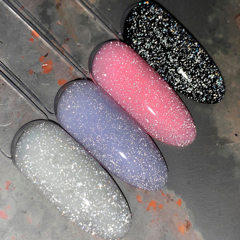 Glitter-päällyslakka UV-suodattimella Dark – Night (reflective) – 10 ml