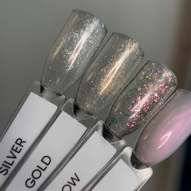 Glitter Top Coat with UV Filter Dark – Silver – 10 ml