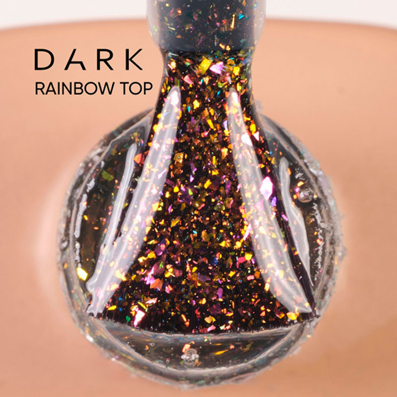 Glitter-päällyslakka UV-suodattimella Dark – Rainbow – 10 ml