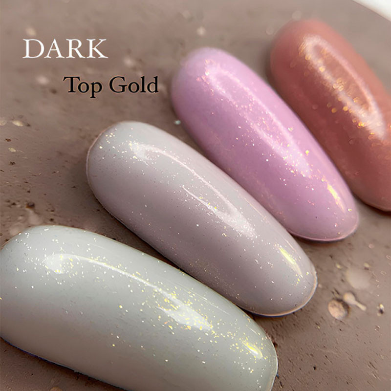 Glitter Top Coat with UV Filter Dark – Gold – 10 ml