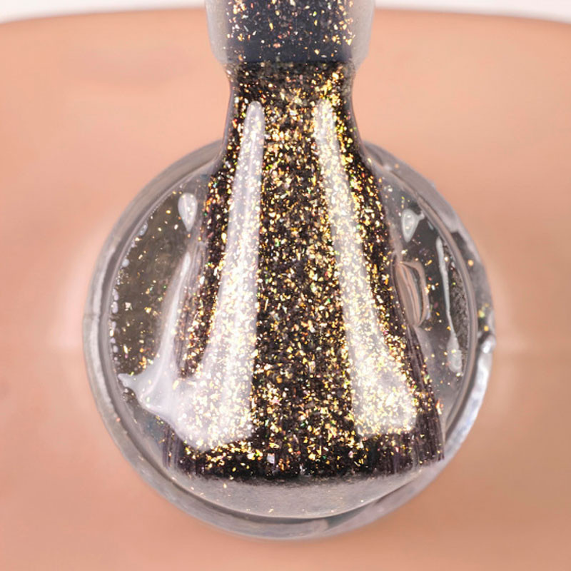 Glitter-päällyslakka UV-suodattimella Dark – Gold – 10 ml