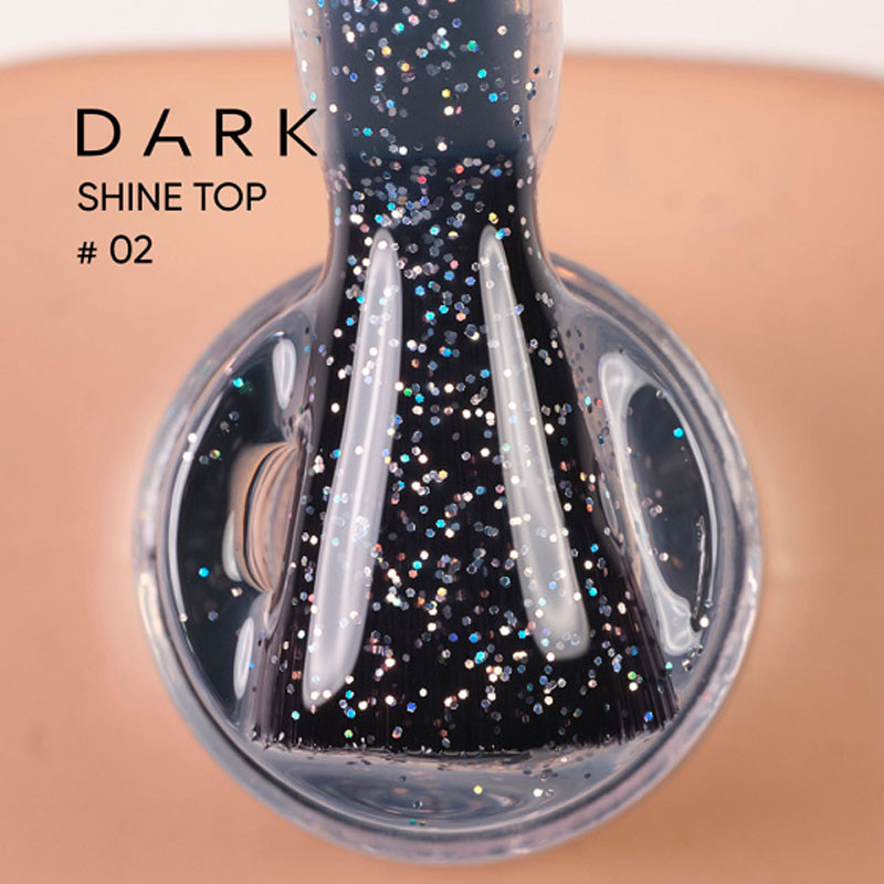 Glitter Top Coat with UV Filter Dark – Shine 02 – 10 ml