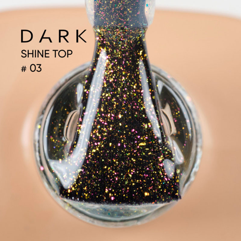 Glitter Top Coat with UV Filter Dark – Shine 03 – 10 ml