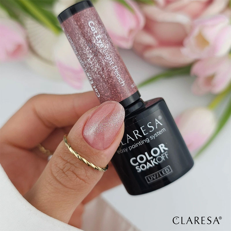 Gel polish Claresa Glow Cat Eye Light Peach – 5 g