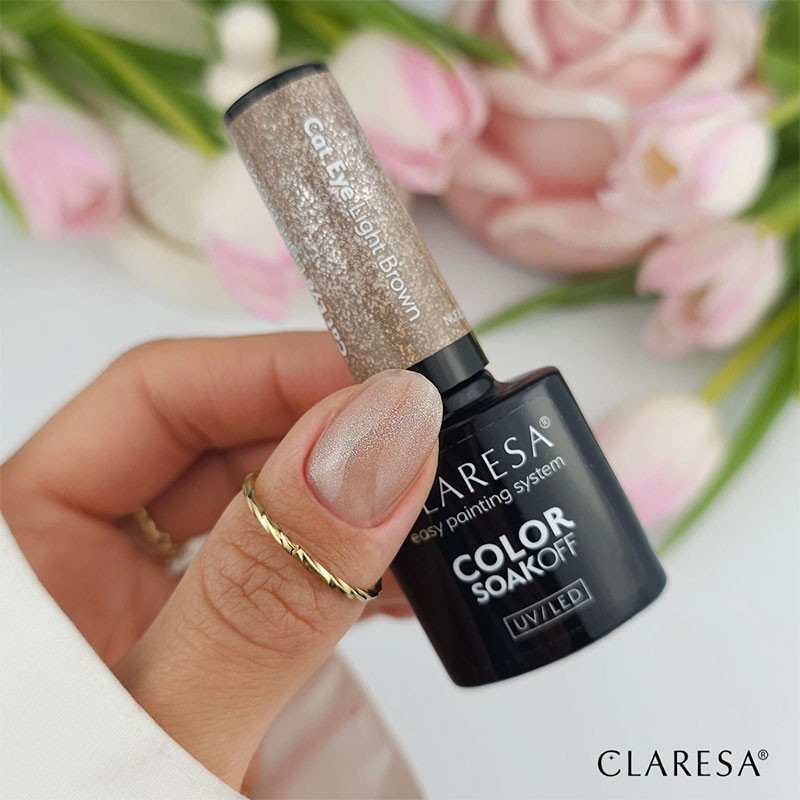 Värillinen geelilakka Claresa Glow Cat Eye Light Brown – 5 g