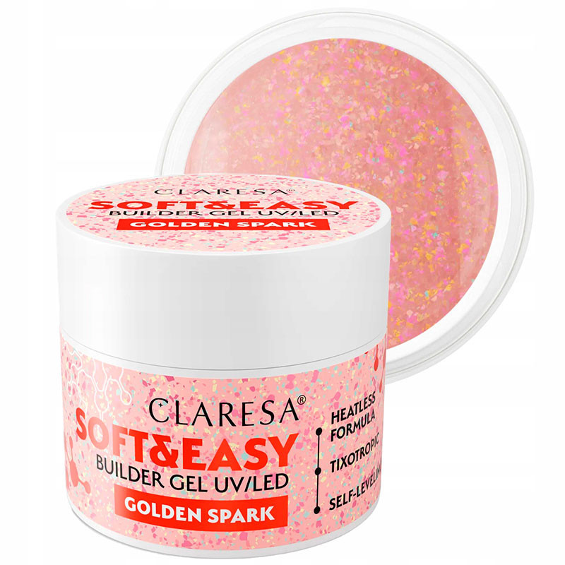 Builder gel Claresa Soft & Easy Golden Spark – 45 g