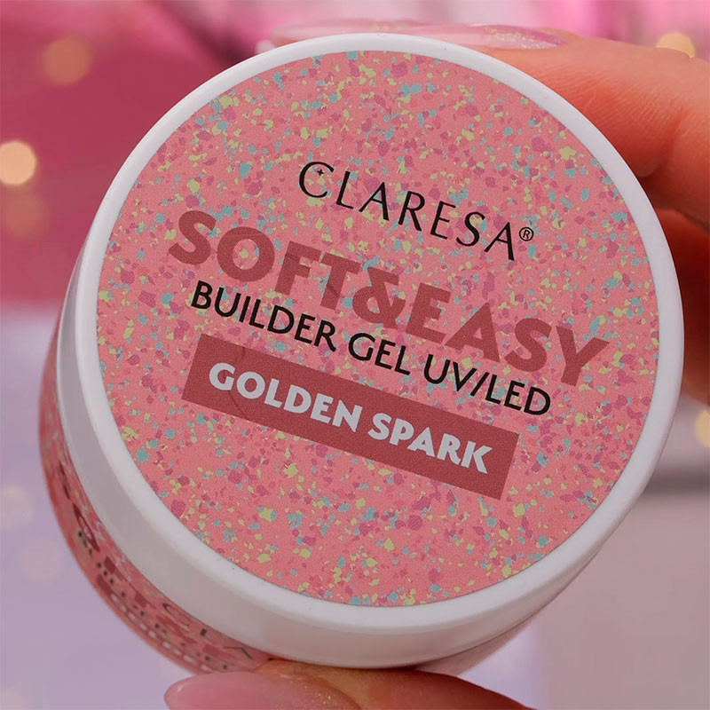 Камуфлирующий строительный гель Claresa Soft & Easy Golden Spark – 12 г