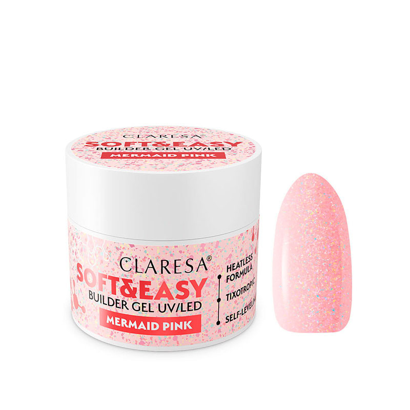 Камуфлирующий строительный гель Claresa Soft & Easy Mermaid Pink – 12 г