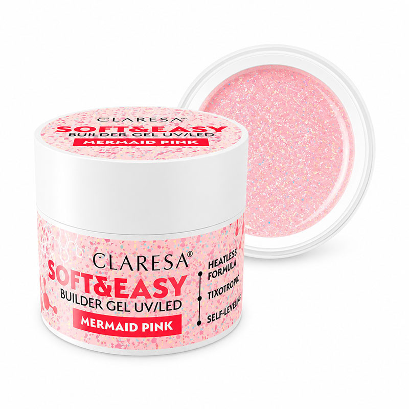 Камуфлирующий строительный гель Claresa Soft & Easy Mermaid Pink – 12 г