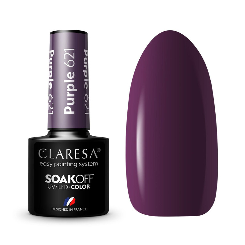 Цветной гель-лак Claresa Purple № 621, 5 ml