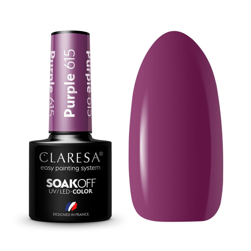 Цветной гель-лак Claresa Purple № 615, 5 ml