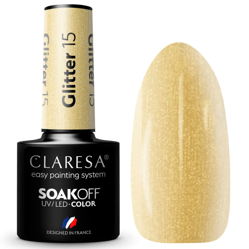 Цветной гель-лак Claresa Glitter № 15, 5 ml