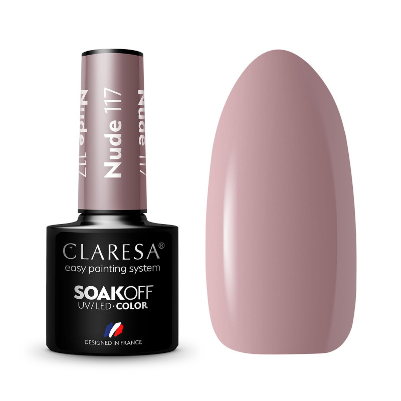 Цветной гель-лак Claresa Nude № 117, 5 ml