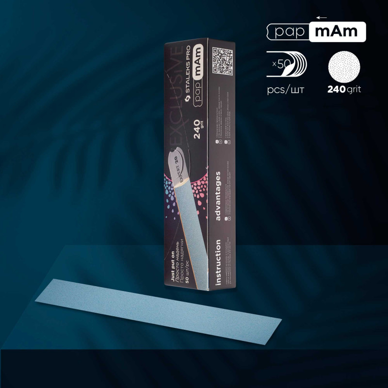 Vaihtoviilasetti suoralle viilalle – STALEKS PRO EXCLUSIVE 22, 240 grit (50 kpl)